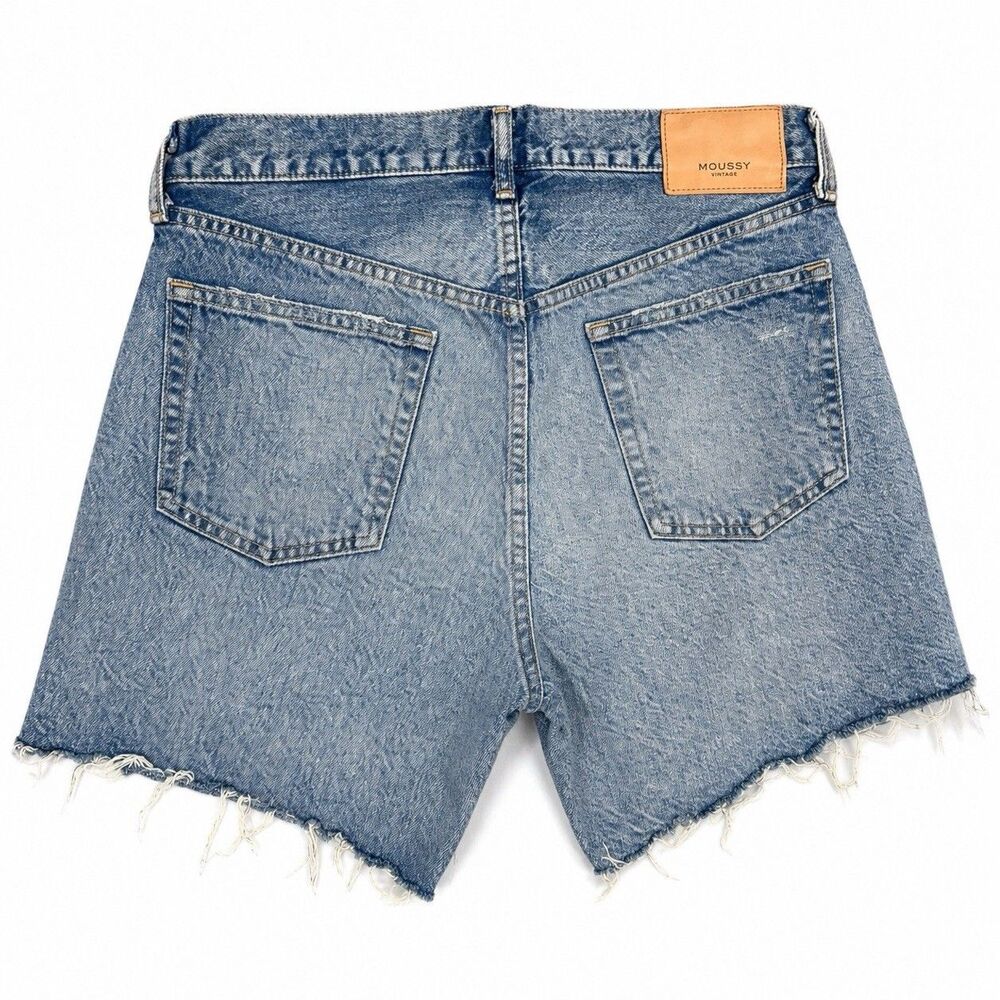 Moussy Light Blue Distressed High-Rise Jean Shorts - Picture 9 of 9